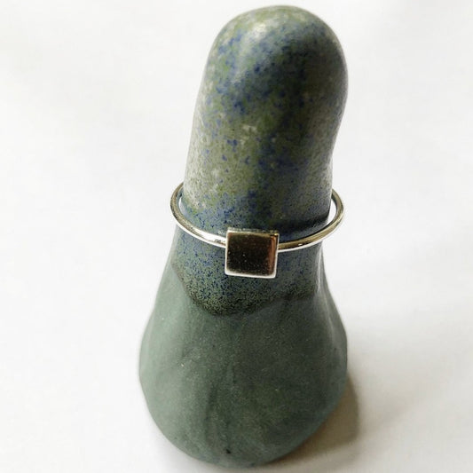 Sterling silver square ring