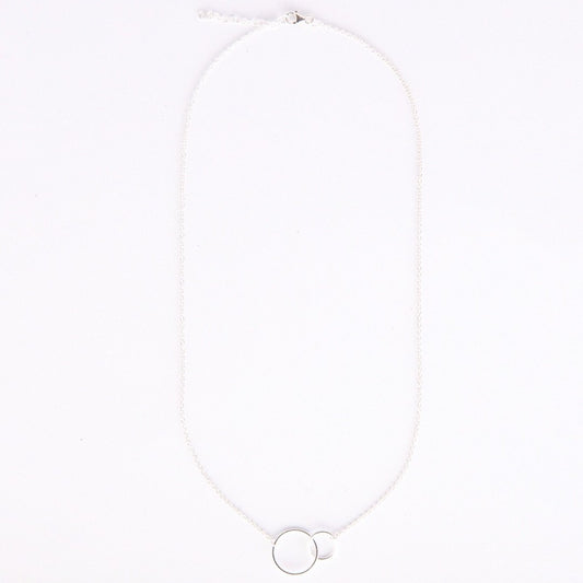Silver linked ring necklace