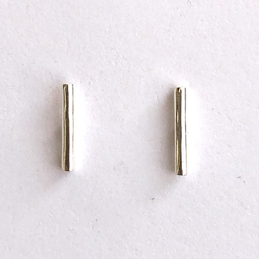 Long silver line studs