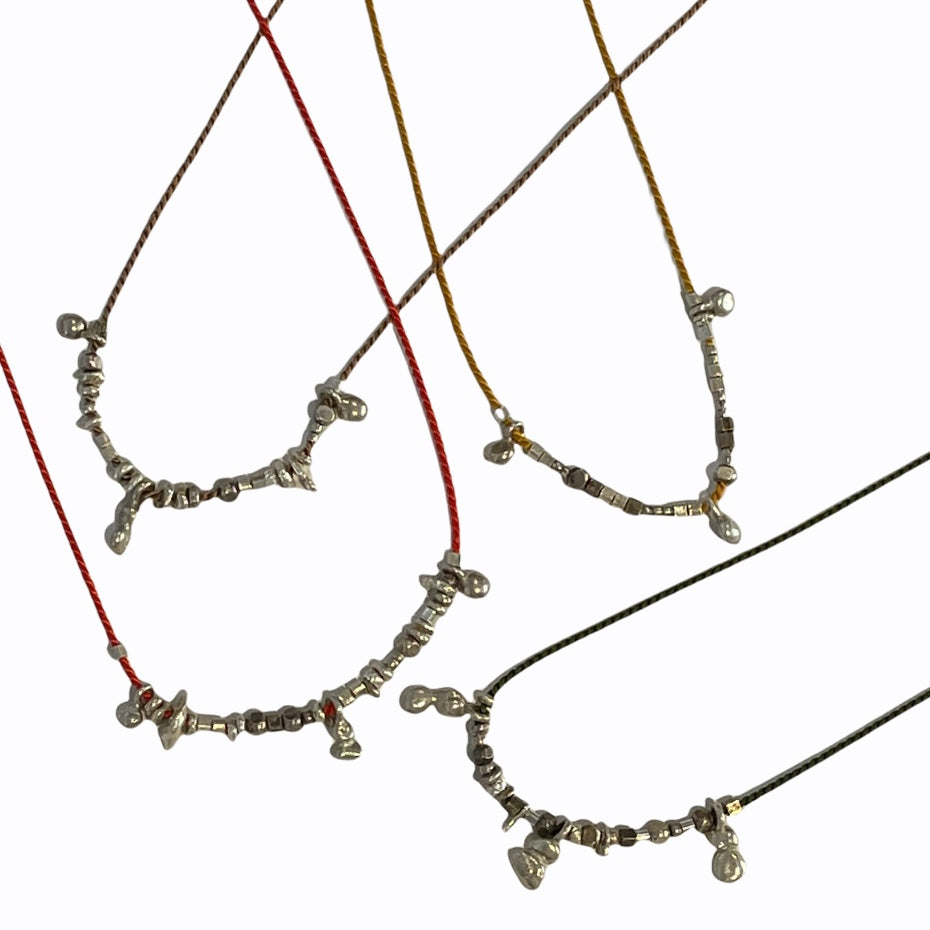 Silk and Silver Necklace