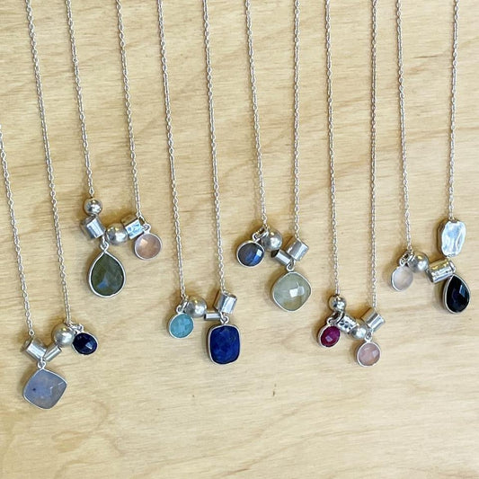 Double Gemstone necklace