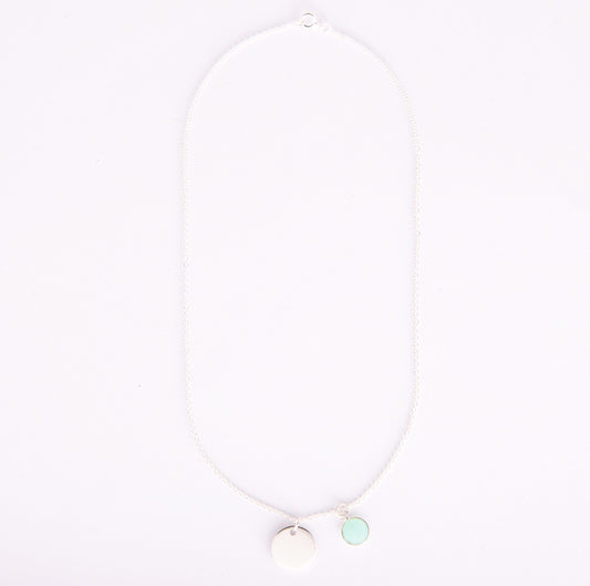 Gem and charm (aqua chalcedony)