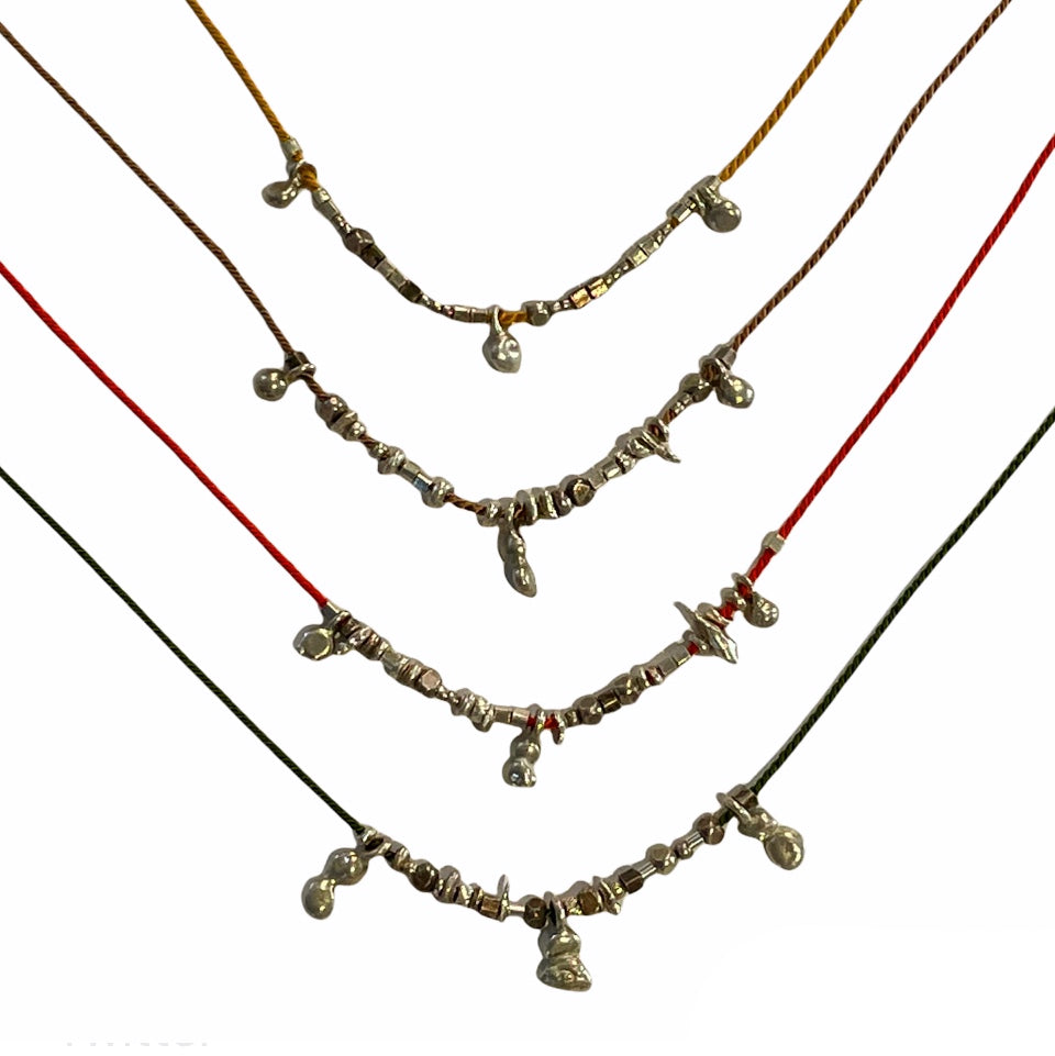 Silk and Silver Necklace