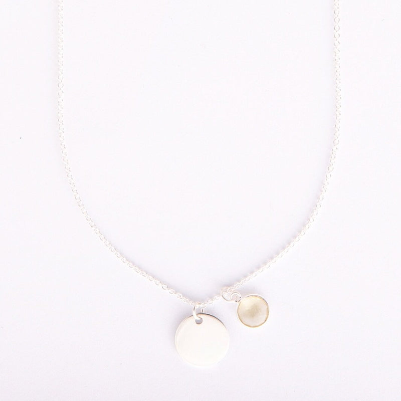 Gem and charm necklace (citrine)