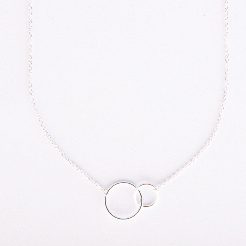 Silver linked ring necklace