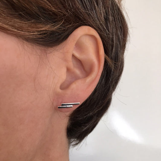 Double dash silver studs